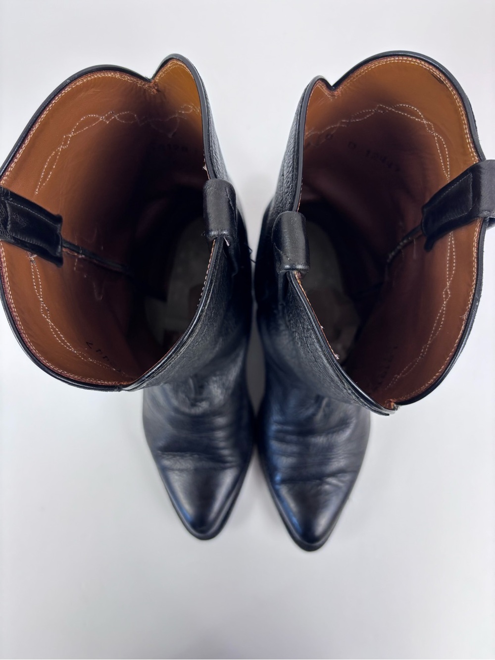 Vintage Lucchese Brown Tag Roper Western Cowboy Boots L818128 Leather Black 8D - Picture 9 of 14